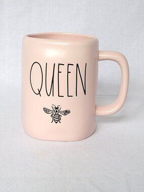 Rae Dunn Queen Bee Mug Pink Blush Artisan Collection by Magenta Ceramic